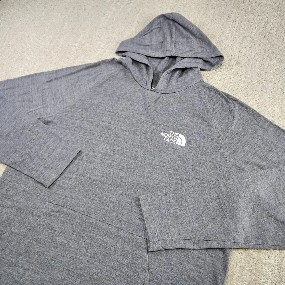 North Face‎ Hoodie Men Medium Classic Fit Lightweight Stretch Gray Athleisure